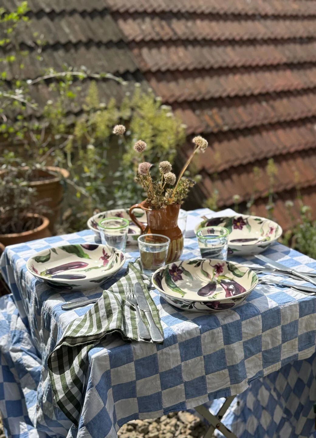 Aubergine & Flowers Medium Pasta Bowl - Set of 4 - Image 9