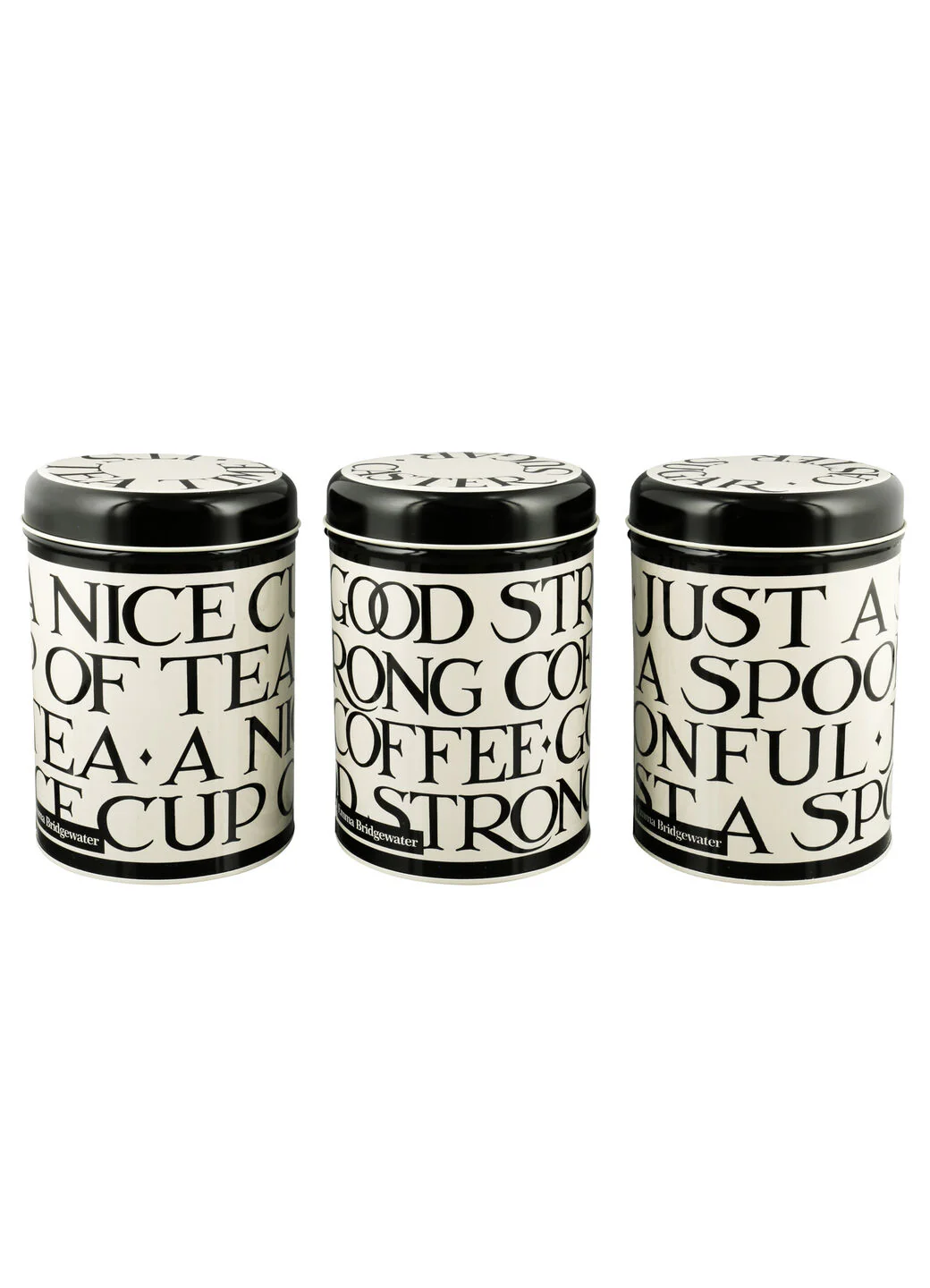 Black Toast Set Of 3 Round Tin Caddies - Image 3