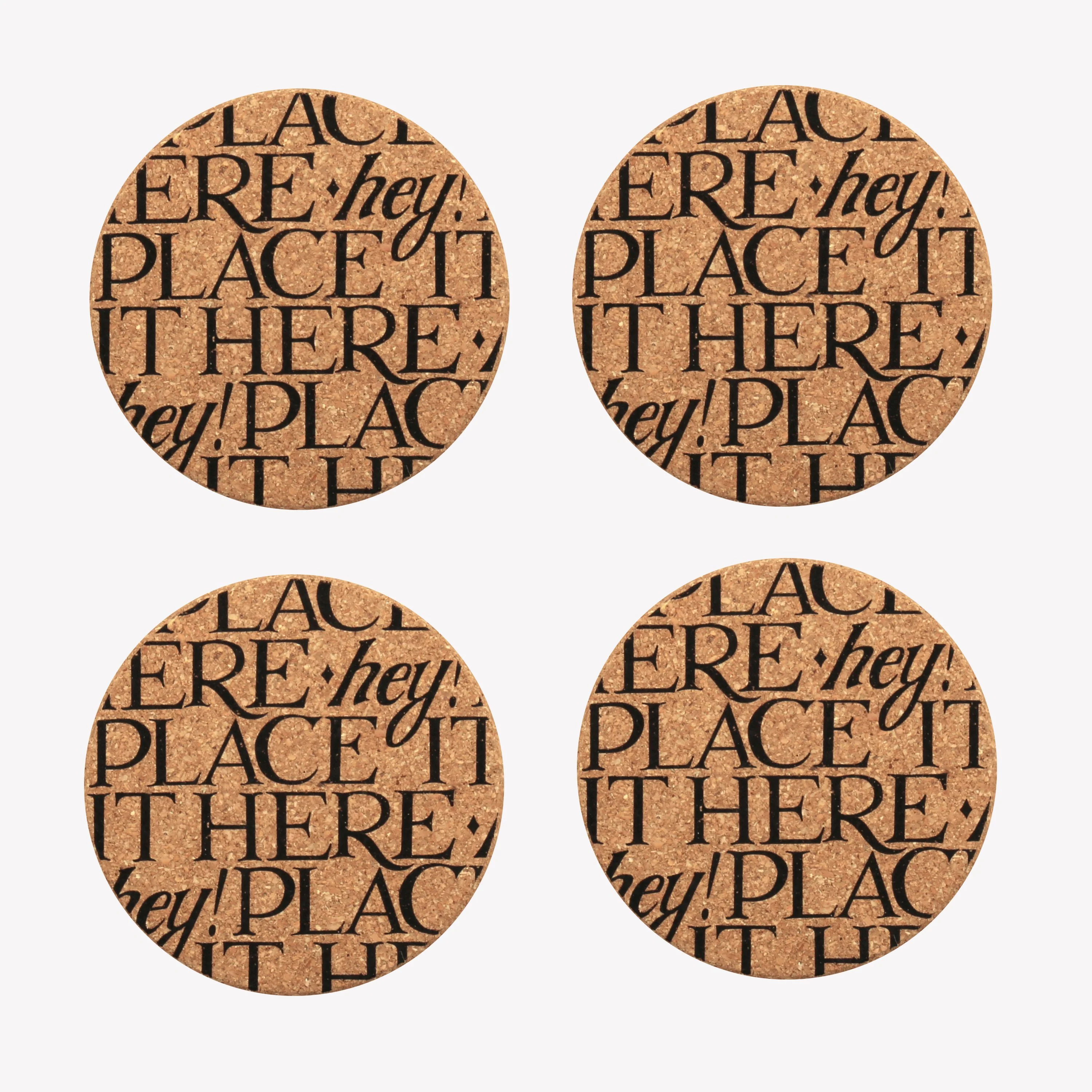 Black Toast Set of 4 Cork Coasters - Image 3
